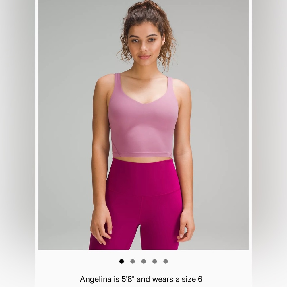 lululemon athletica Pink V-Neck Longline Sports Bra
